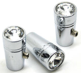 toggle switch extensions(3) mini clear jewel 1" chrome aluminum for Peterbilt
