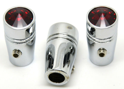 toggle switch extensions(3) red jewel 1" chrome aluminum for Peterbilt 379 359
