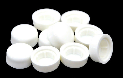 Hex Head Bolt Nut Cover Dome for 3/8" Wrench or Socket White Plastic Set of 10