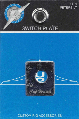 UP Toggle Switch Plate for Peterbilt Cab Watch Alarm Stainless Etched #48414