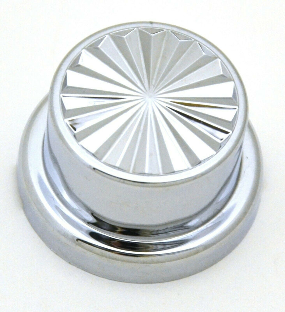 Nut Covers 7/8" & 15/16" Pin Wheel Chrome Plastic 7/8" Tall #10065 Set of 10