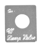 HTS Toggle Switch Plate for Peterbilt Dump Valve Stainless Engraved #PB-2054