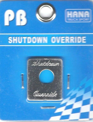 HTS Toggle Switch Plate Peterbilt Shutdown Override Stainless Engraved #PB-2037