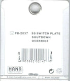 HTS Toggle Switch Plate Peterbilt Shutdown Override Stainless Engraved #PB-2037