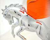 GG Lighted Hood Ornament Stallion Windrider Amber 3 Stud Chrome 9 3/4" #48390