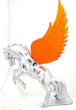 GG Lighted Hood Ornament Stallion Windrider Amber 3 Stud Chrome 9 3/4" #48390