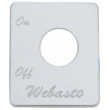 UP Switch Plate for Peterbilt Engine Heater Webasto Stainless Etched #48476