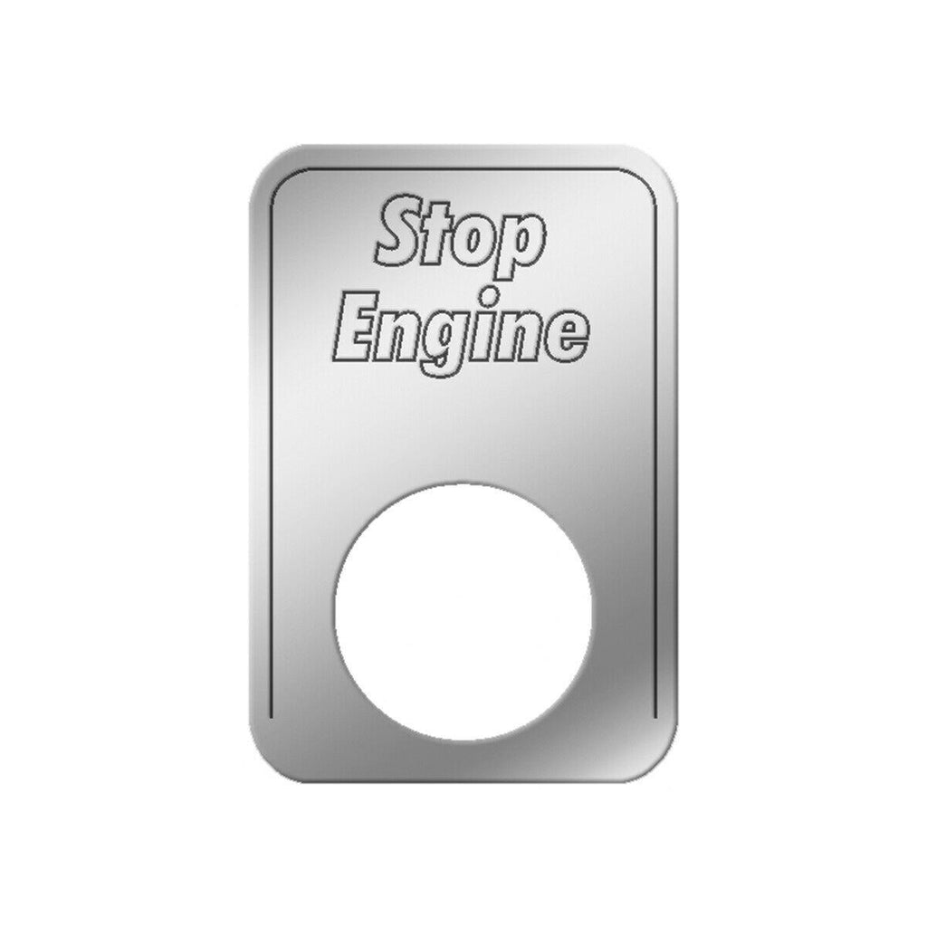 GG Indicator Plate for Kenworth Stop Engine Stainless Steel Block Letters #68558