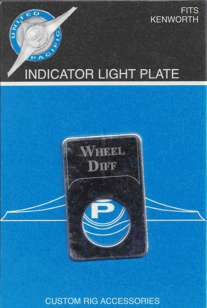 UP Indicator Light Plate for Kenworth Wheel Differential Stainless Etched #48336