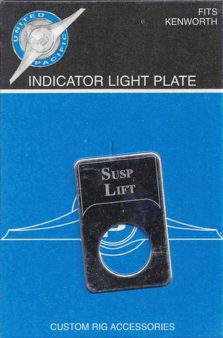 UP Indicator Plate for Kenworth Suspension Lift Stainless Block Letters #48331