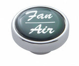 UP Dash Control Knob Fan Air 1" Glossy Sticker Green Chrome Knob #23251 Each