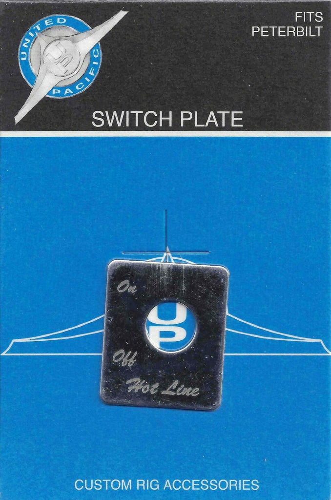 UP Toggle Switch Plate for Peterbilt Fuel Hot Line Stainless Steel Etched #48438
