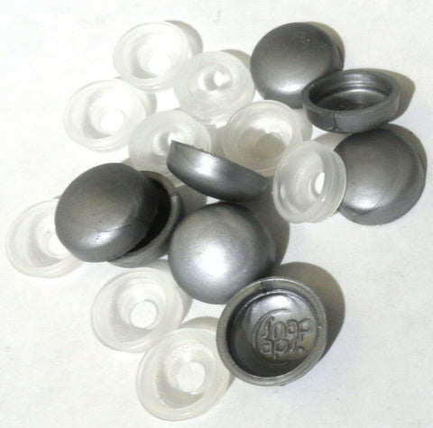 PD Screw Head Covers #6 #8 M3 M4 Flat Back Silver Gray Plastic 8/8-172 (10 Sets)