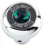 GG Deluxe Dash Control Knob Dimmer Green Jewel SS Plaque Chrome Knob #95663