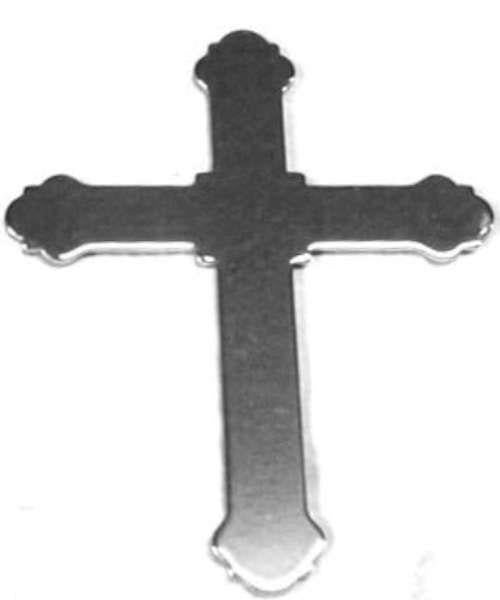 Cutout Religious Cross Chrome Plated Steel Tape Mount  6.5" Wide 9" (H) GG#93031
