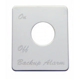 UP Toggle Switch Plate for Peterbilt Back Up Alarm Stainless Steel Etched #48404