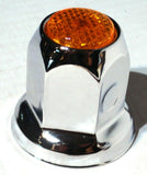 UP Lug Nut Covers 33mm Push-On Amber Reflector Chrome 2" Tall #10038 Set of 40