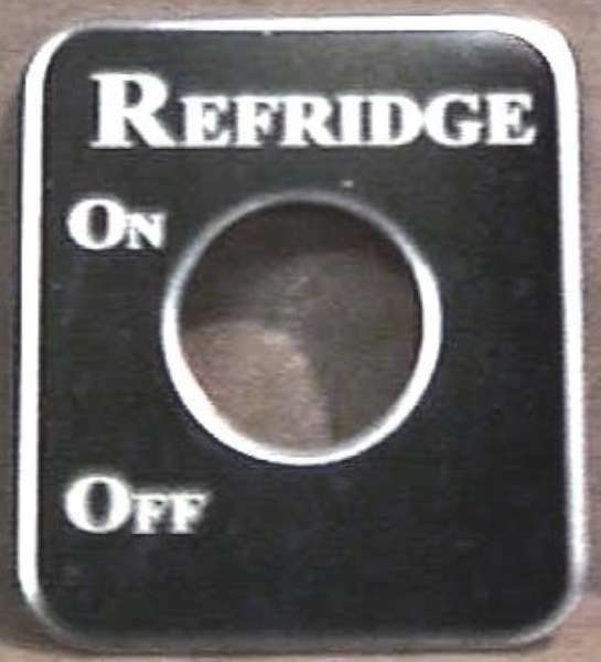 UP Switch Plate for Kenworth Refridge Stainless Steel Etched Letters #48277
