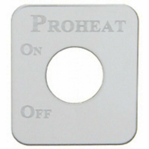 UP Switch Plate for Kenworth Proheat Engine Heater Stainless Steel Etched #48274