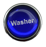 GG Dash Control Knob Washer Blue w/ Silver Letters 1" Sticker Chrome #96311 Each