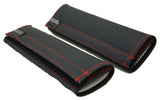 Seat Belt Covers Comfort Pads Black w/Red Stitching Universal Fit #99796 Pair