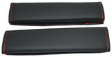Seat Belt Covers Comfort Pads Black w/Red Stitching Universal Fit #99796 Pair