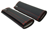 Seat Belt Covers Comfort Pads Black w/Red Stitching Universal Fit #99796 Pair