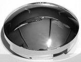 UP Front Hub Caps 4 Even Notches 3/4" Sidewall Dome Chrome 5/8" Lip #10103 Pair