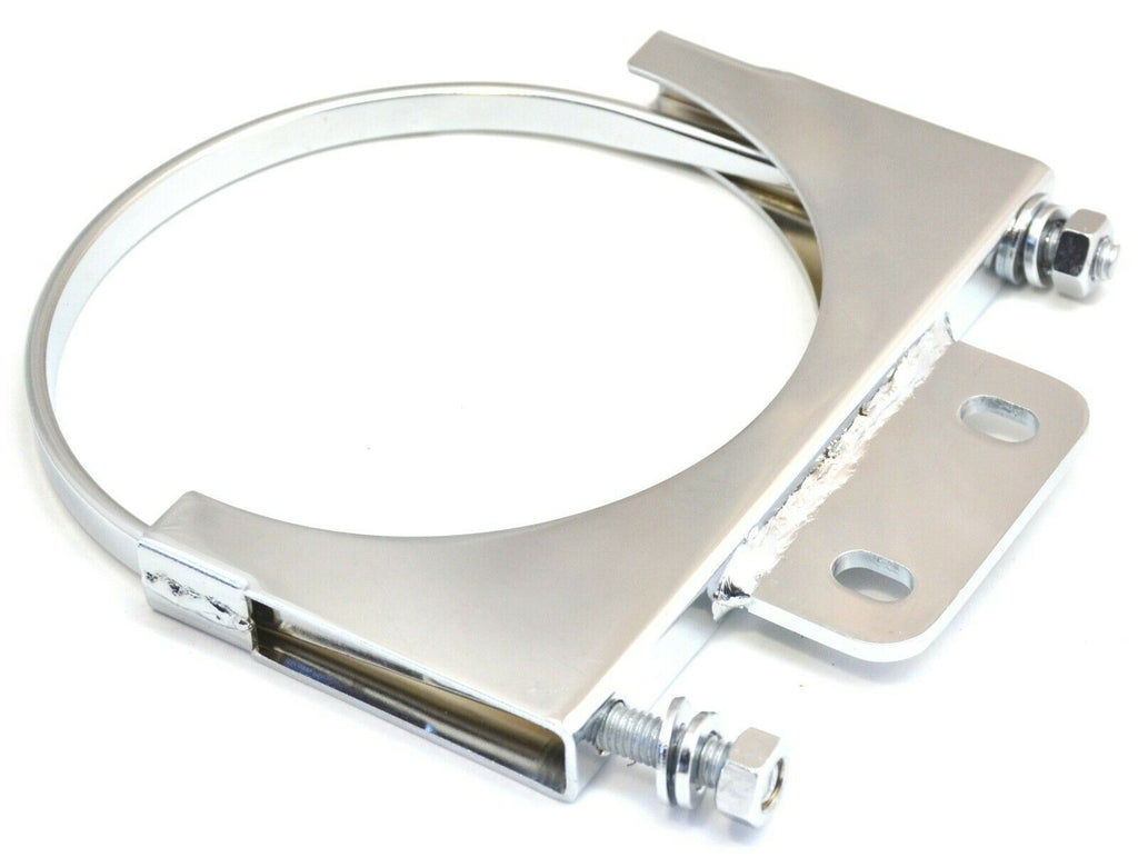 UP Exhaust Bracket 6" U-Bolt Style with Tab for Peterbilt Chrome #10292 Each