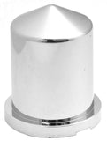 GG Nut Covers 1-1/4" & 33 mm Round Pointed Chrome Plastic 2-3/8" Tall Set of 10