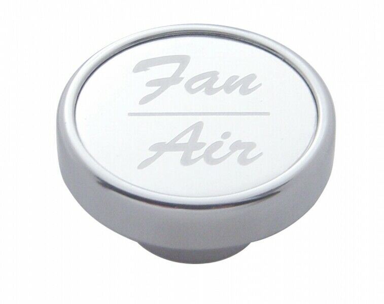UP Dash Control Knob Fan Air 1" Silver Aluminum Sticker Chrome Knob #23260 Each