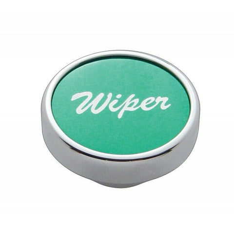 UP Wiper Control Knob Green 1" Aluminum Sticker Chrome Knob #23032