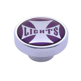 UP Panel Lights Control Knob Chrome Aluminum w/ Purple Maltese Sticker #23615