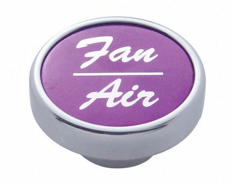UP Dash Control Knob Fan Air 1" Purple Aluminum Sticker Chrome Knob #23258 Each