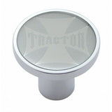 Air Brake Knob Tractor Screw-On Chrome w/ Silver Maltese Cross Sticker UP#23659