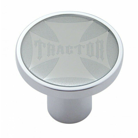 Air Brake Knob Tractor Screw-On Chrome w/ Silver Maltese Cross Sticker UP#23659