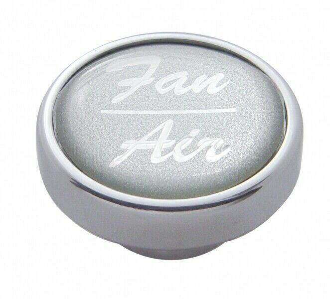 UP Dash Control Knob Fan Air 1" Silver Glossy Sticker Chrome Knob #23254 Each