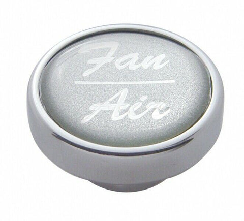 UP Dash Control Knob Fan Air 1" Silver Glossy Sticker Chrome Knob #23254 Each