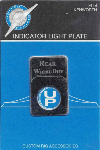 UP Indicator Light Plate Rear Wheel Differential for Kenworth Stainless #48327
