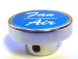 UP Dash Control Knob Fan Air 1" Blue Aluminum Sticker Chrome Knob #23256 Each