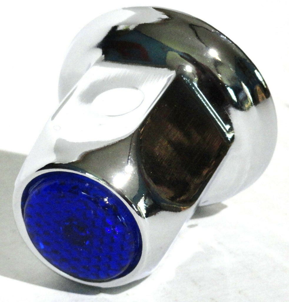 UP Lug Nut Covers 33mm Push-On Blue Reflector Chrome 2" Tall #10041 Set of 40