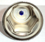 UP Lug Nut Covers 33mm Push-On Blue Reflector Chrome 2" Tall #10041 Set of 40