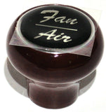 UP Dash Control Knob Fan Air 1" Black Glossy Sticker Wood Knob #23536 Each