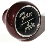 UP Dash Control Knob Fan Air 1" Black Glossy Sticker Wood Knob #23536 Each