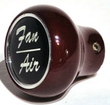 UP Dash Control Knob Fan Air 1" Black Glossy Sticker Wood Knob #23536 Each