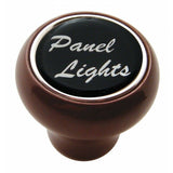 UP Dash Control Knob Panel Lights 1" Black Glossy Sticker Wood Knob #23542 Each