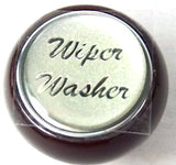 UP Dash Control Knob Wiper Washer 1" Silver Glossy Sticker Wood Knob #23565 Each