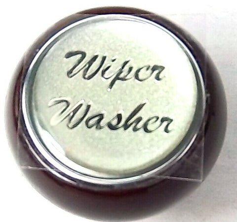 UP Dash Control Knob Wiper Washer 1" Silver Glossy Sticker Wood Knob #23565 Each