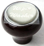 UP Dash Control Knob Wiper Washer 1" Silver Glossy Sticker Wood Knob #23565 Each
