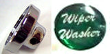 UP Wiper Washer Control Knob 1" Green Glossy Sticker Chrome Aluminum #23245 Each